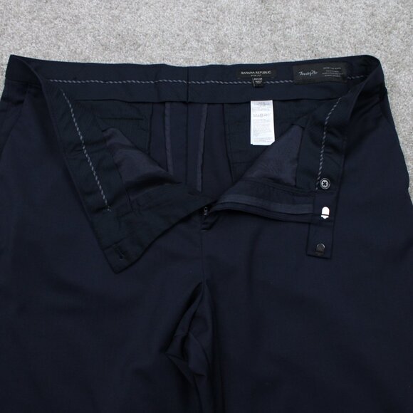 Banana Republic Dress Pants Mens 40x30 Blue Marzotto Super 120s Wool Slim Fit - Picture 9 of 14